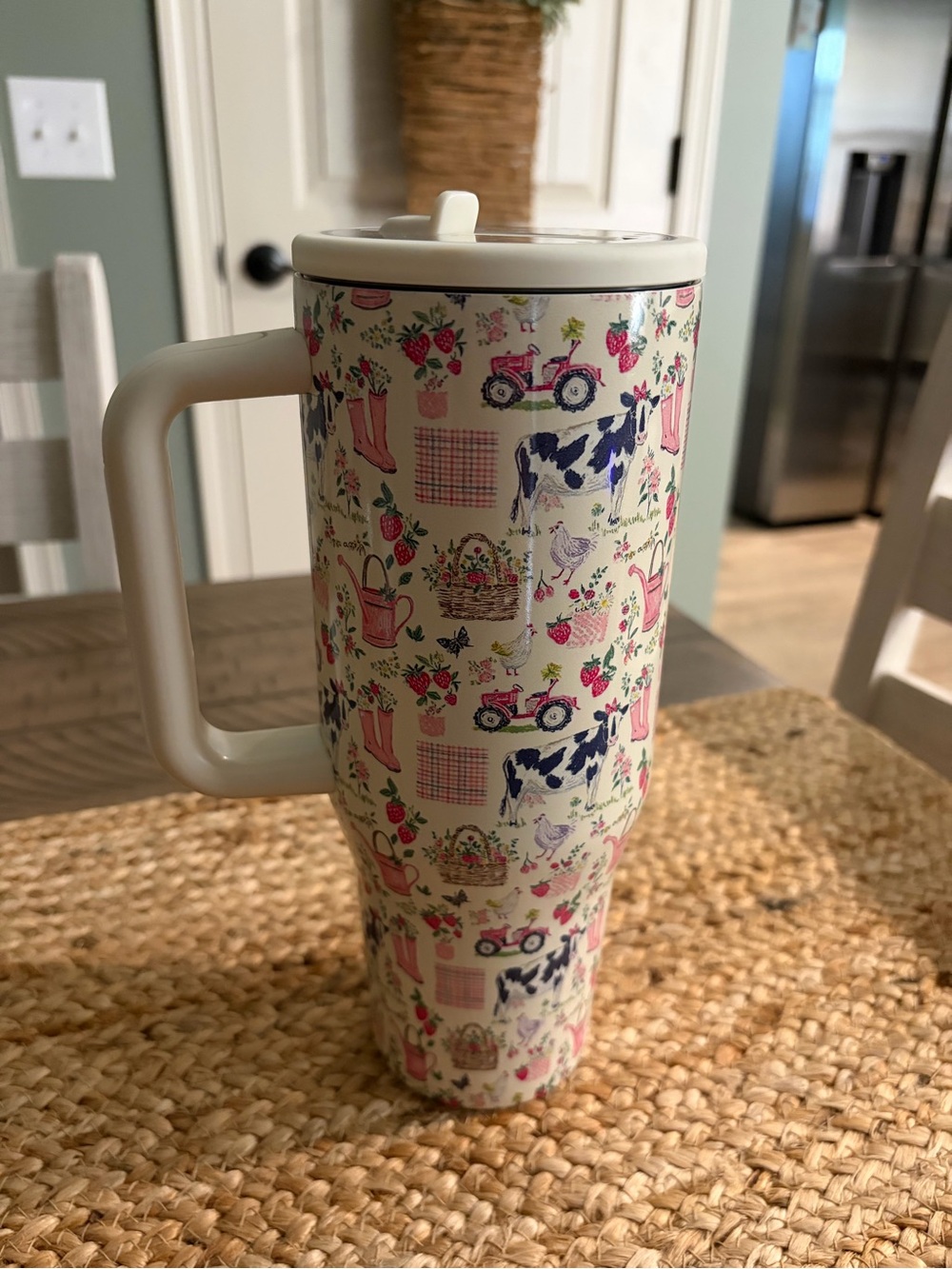 40oz. Stainless Steel Tumbler With Cute Farm Print